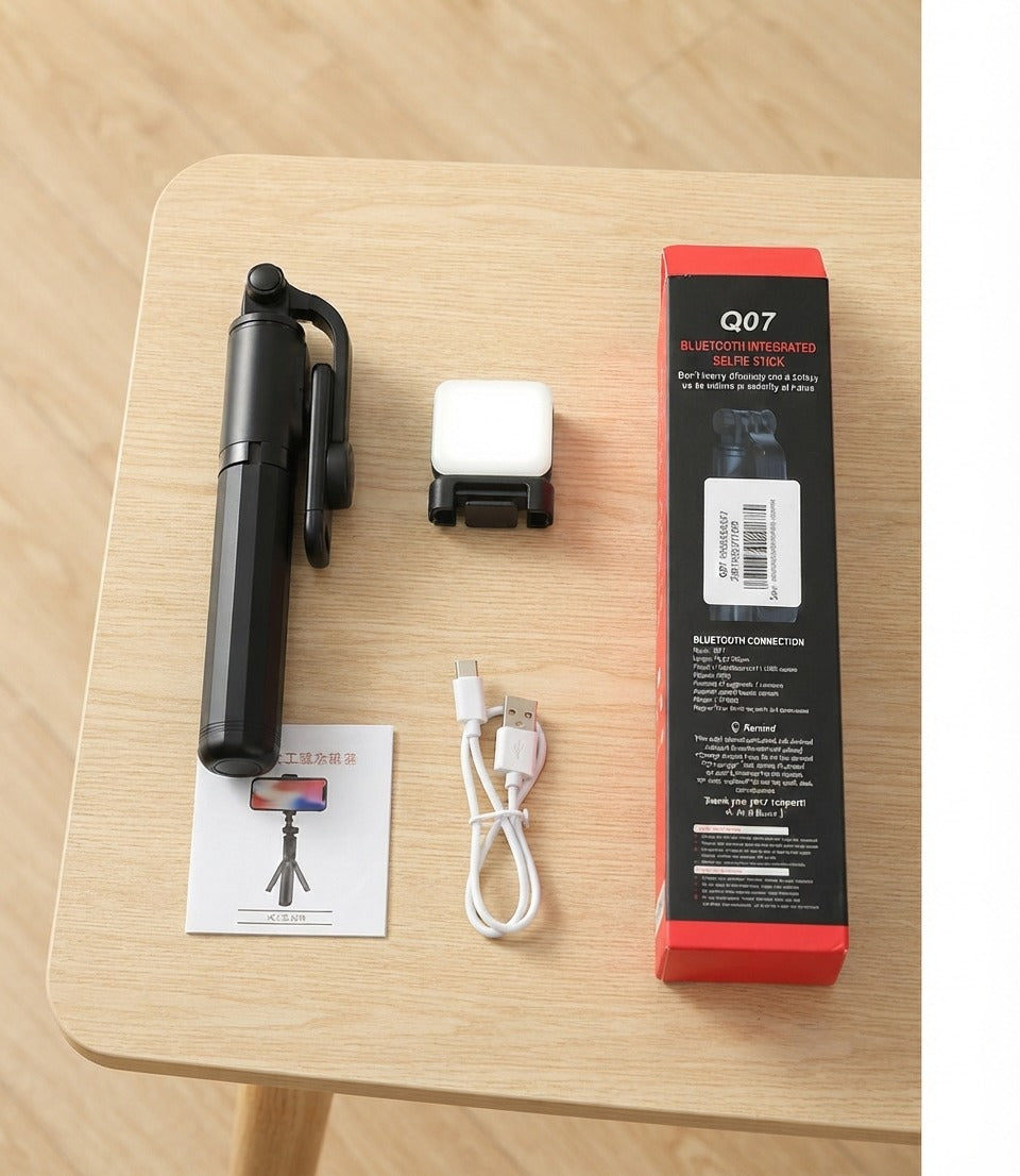 Selfie Stick & Tripod Stand with Fill Light