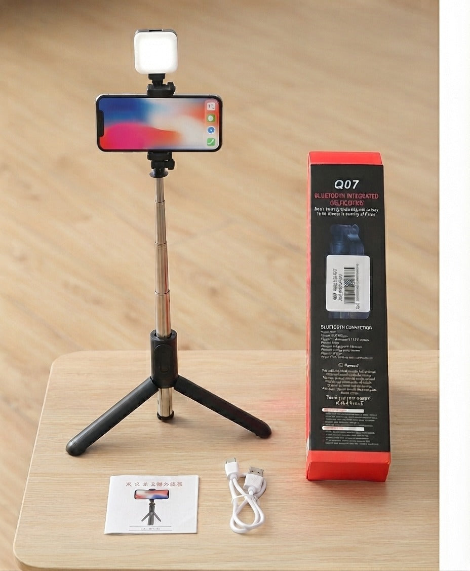 Selfie Stick & Tripod Stand with Fill Light