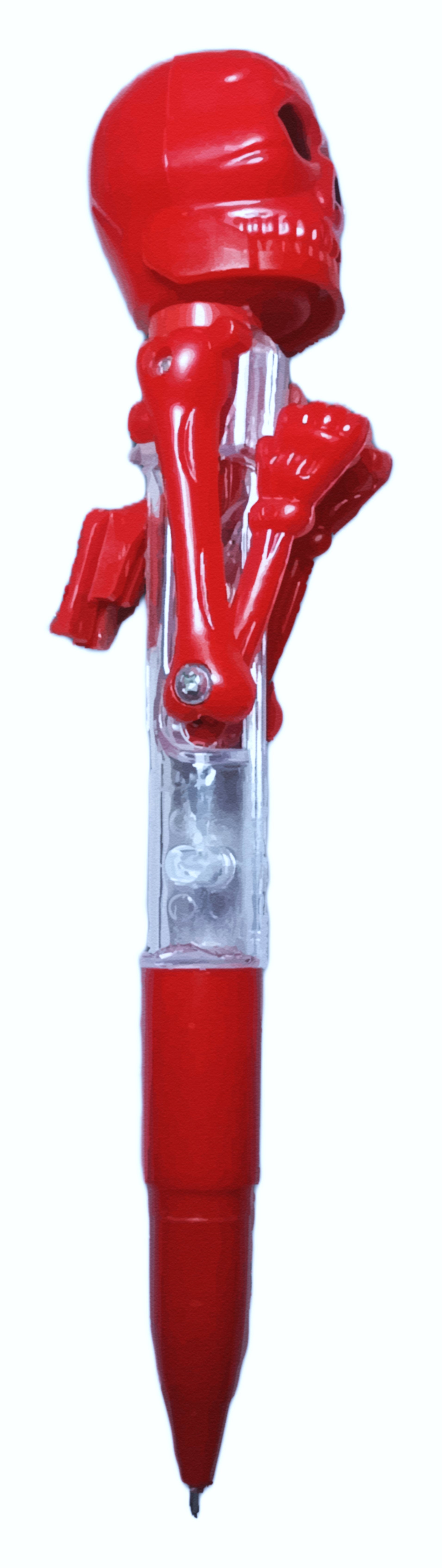 Interactive Red Skull Punching Ballpoint Pen – Fun & Creative Stationery